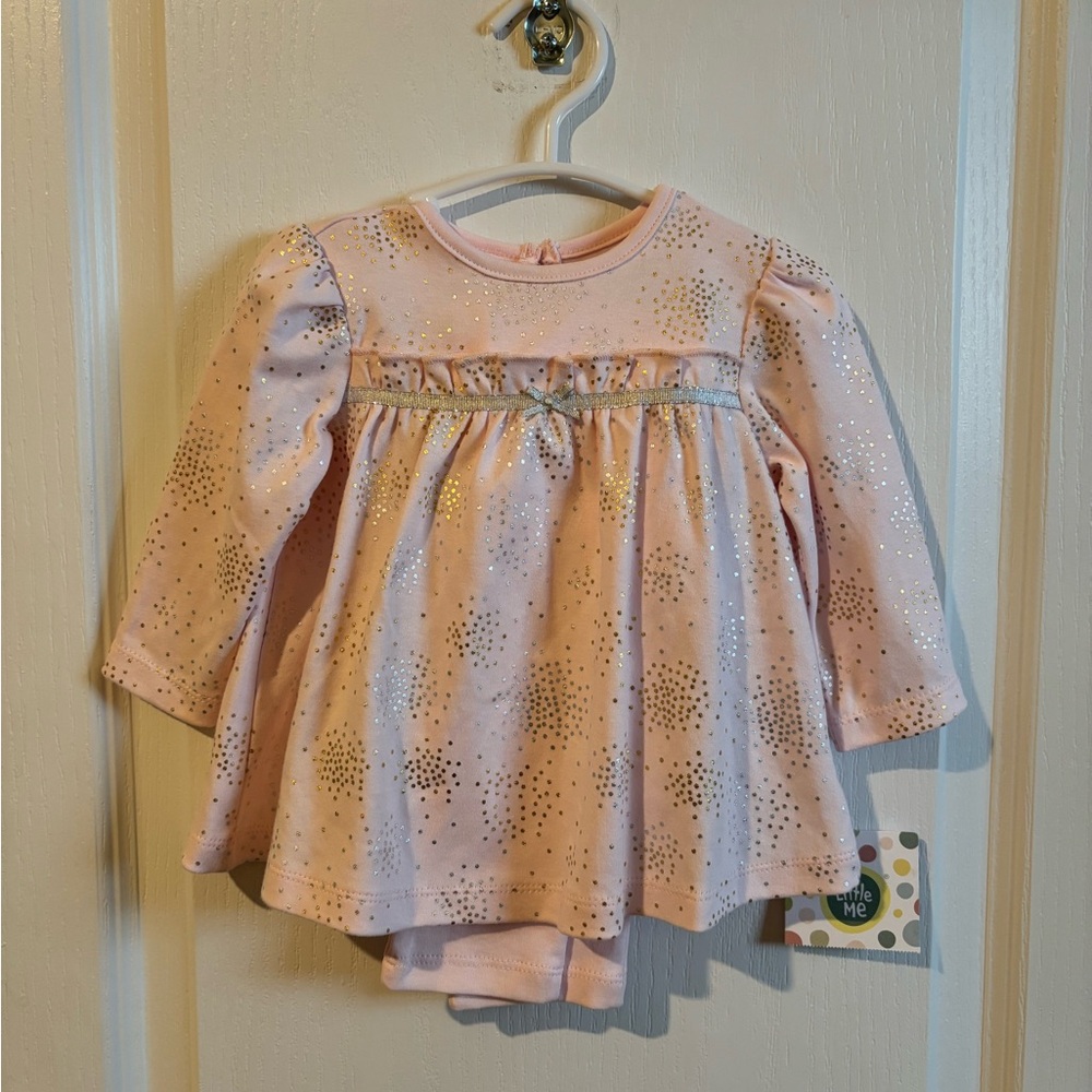 Little Me Pink Elegant Blouse with Leggings